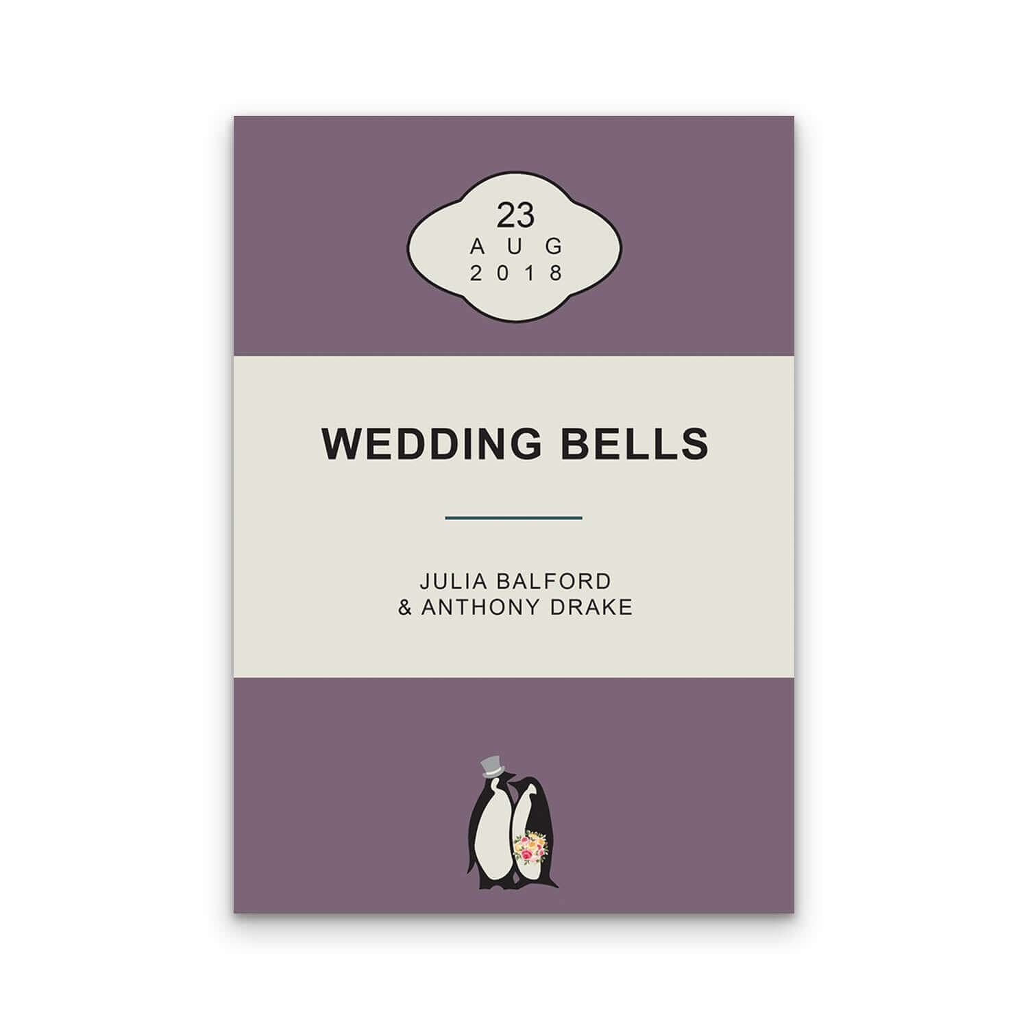 Penny Classics Book Folded 5x7 Wedding Invitations Wedding Stationery Mustard and Gray Ltd Shropshire UK