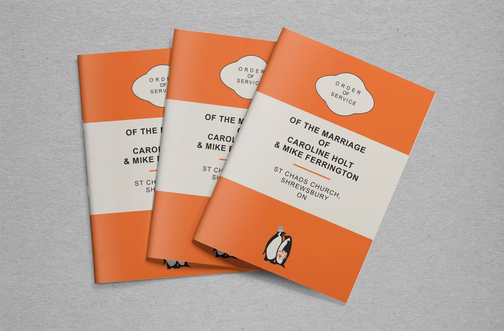 Penny Classics Book Order of Service Wedding Stationery Mustard and Gray Ltd Shropshire UK