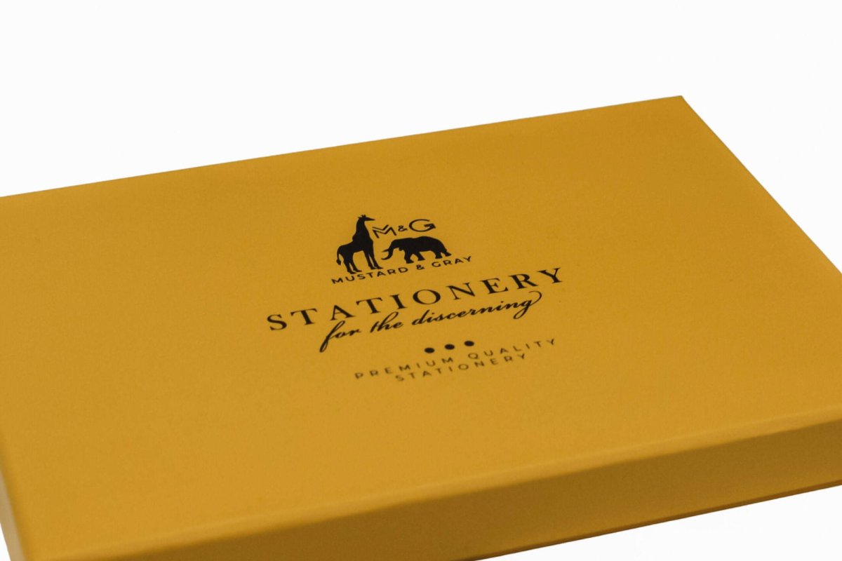 Pillarbox Change of Address Card Set with Red Envelopes - Mustard and Gray Ltd