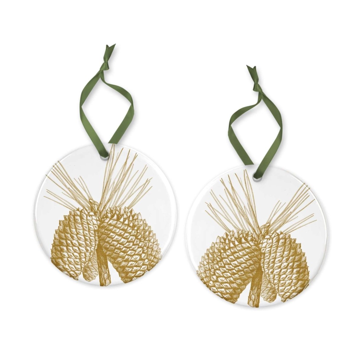 Pine Cone Christmas Decoration | Hand - printed Tree Decoration - Mustard and Gray Ltd