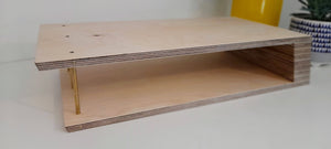 Plywood Monitor Stand Desk Accessory Mustard and Gray Ltd Shropshire UK