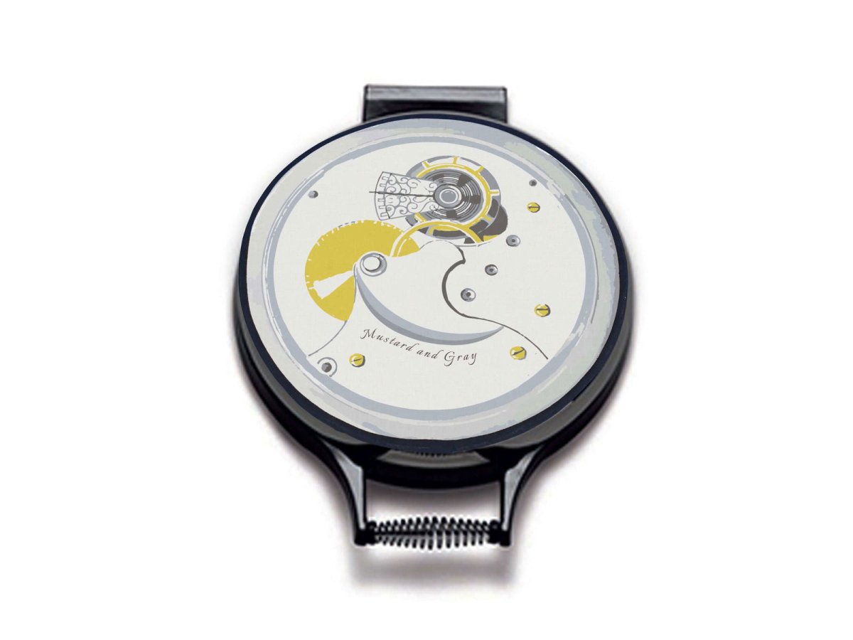 Pocket Watch Circular Hob Covers - Mustard and Gray Ltd