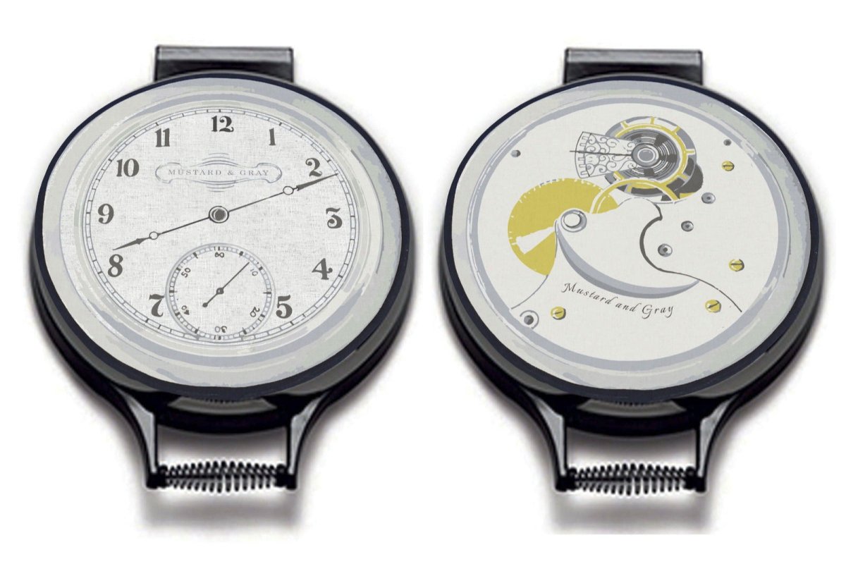 Pocket Watch Circular Hob Covers - Mustard and Gray Ltd