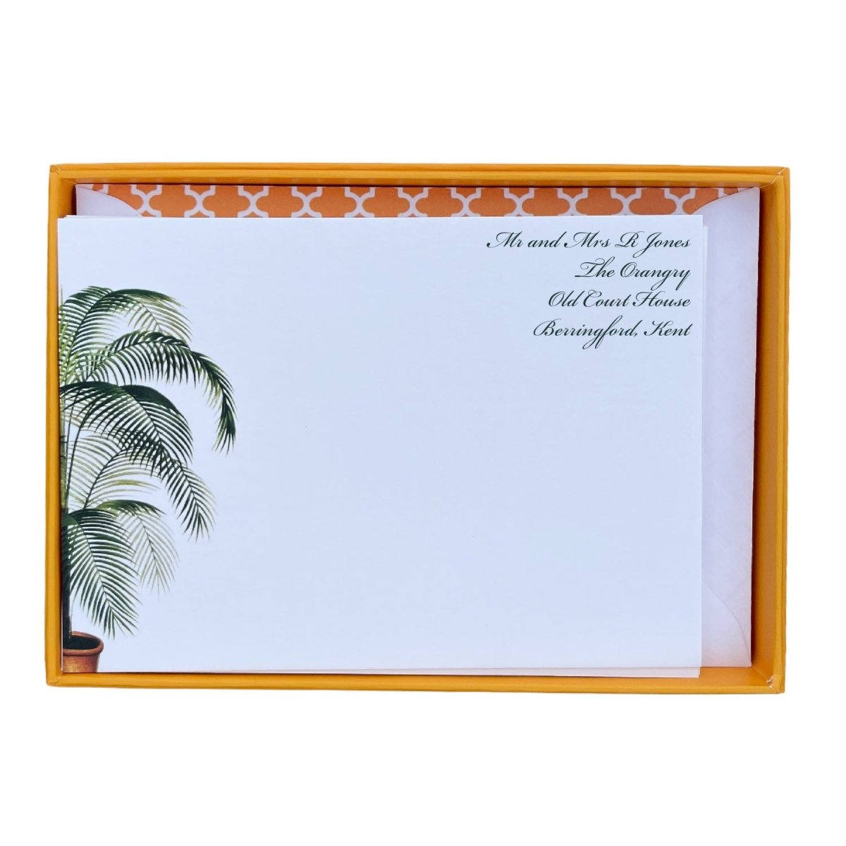 Potted Palm Personalised Notecards - Mustard and Gray Ltd