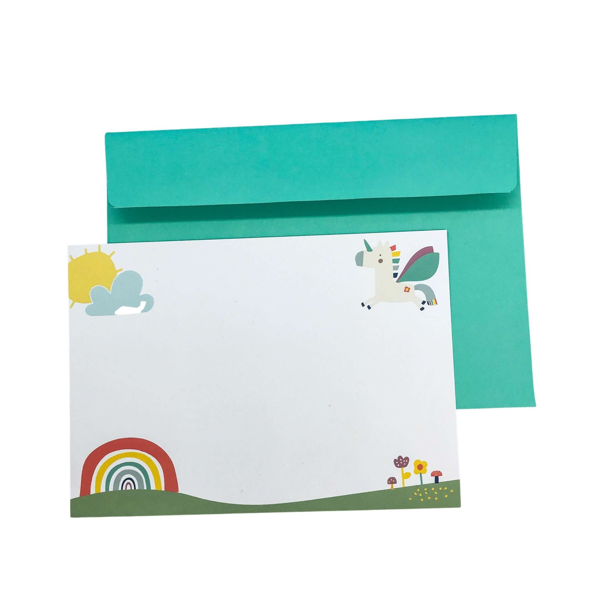 Rainbow Unicorn Notecard Set Children's Notecards Mustard and Gray Ltd Shropshire UK