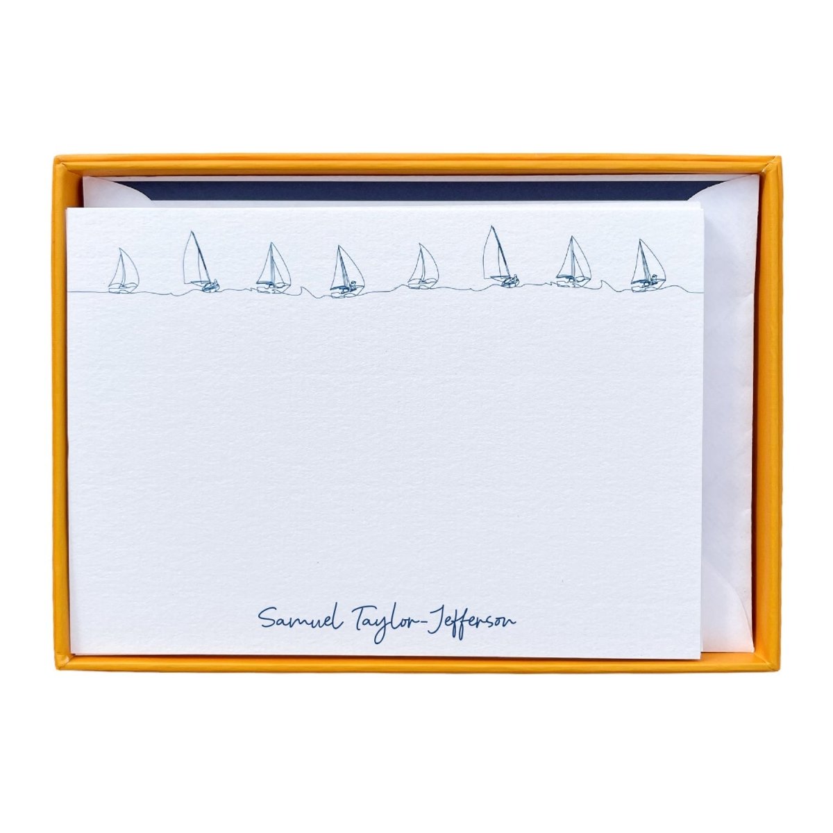 Regatta Personalised Notecards - Mustard and Gray Ltd
