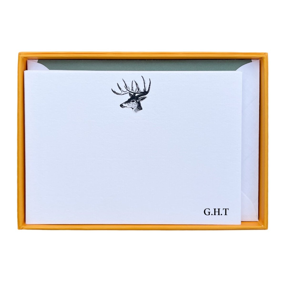 Stag Personalised Notecards - Mustard and Gray Ltd