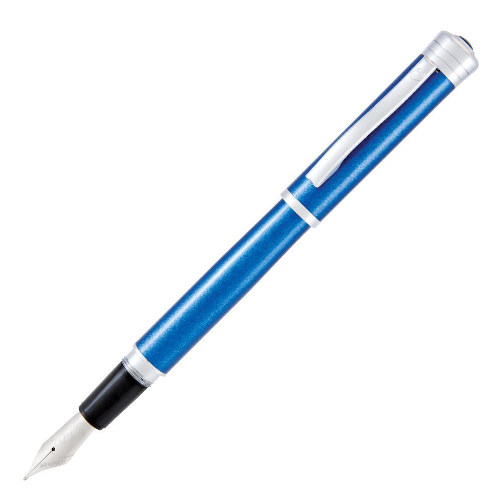 Strata Fountain Pen - Blue Fountain Pen Mustard and Gray Ltd Shropshire UK