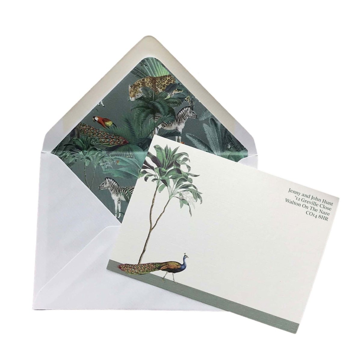 Strutting Peacock Personalised Notecards - Mustard and Gray Ltd