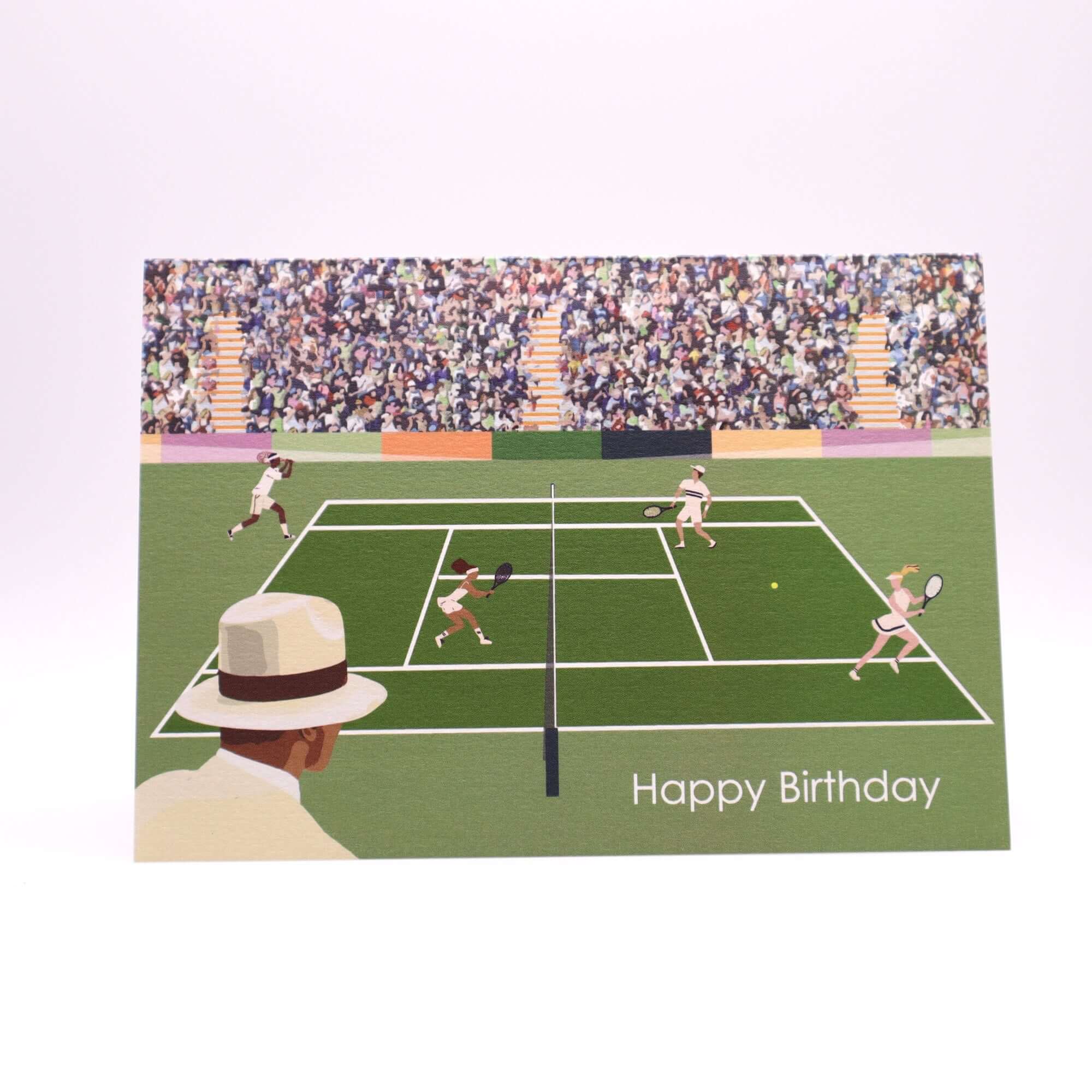 Tennis Birthday Card Greetings Card Mustard and Gray Ltd Shropshire UK