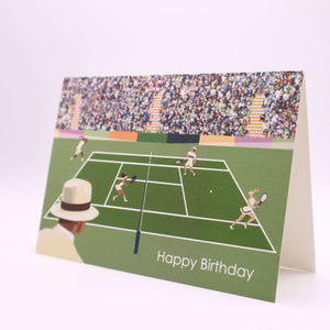 Tennis Birthday Card Greetings Card Mustard and Gray Ltd Shropshire UK