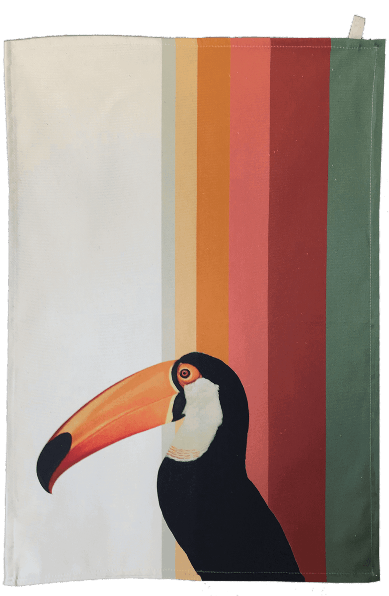 Toco Toucan Tea Towel - Mustard and Gray Ltd