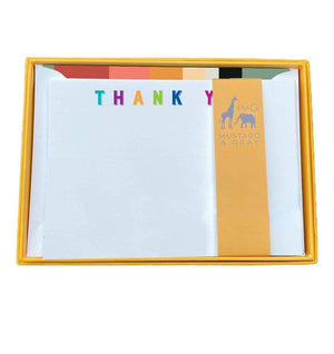 Typography Thank You Notecard Set with Lined Envelopes