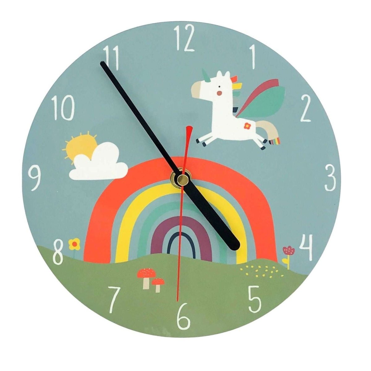 Unicorn Rainbow Clock - Mustard and Gray Ltd