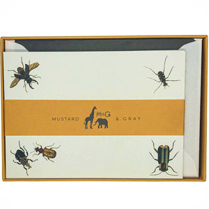 Vintage Bugs Notecard Set with Lined Envelopes