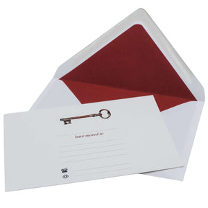 Vintage Key Change of Address Card Set with Lined Envelopes Change of Address Cards Mustard and Gray Ltd Shropshire UK