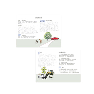 Wedding Map Information Cards including a custom gift poem