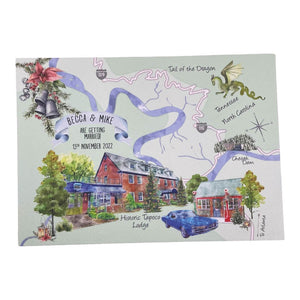 Wedding Map Invitations - Mustard and Gray Ltd