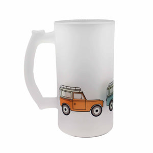 Weekend Wheels Offroad Frosted Beer Stein Beer Stein Mustard and Gray Ltd Shropshire UK