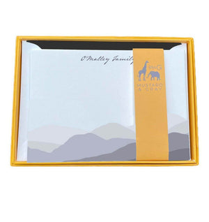 Welsh Hills Personalised Notecards - Mustard and Gray Ltd