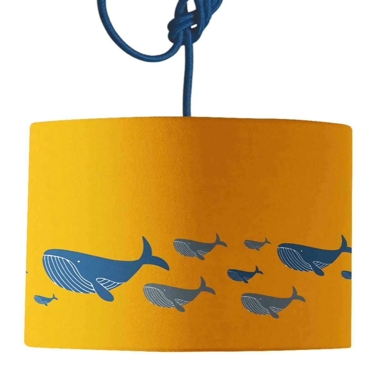 Whale Family Mustard Yellow Lamp Shade - Mustard and Gray Ltd